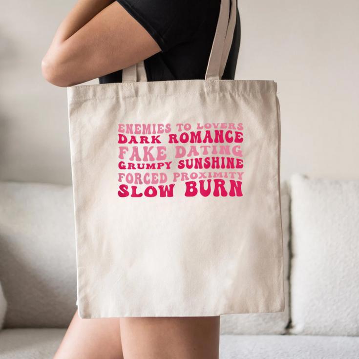 Bookish Romance Tropes Book Club Reader Spicy Book Lover Canvas Tote Bag
