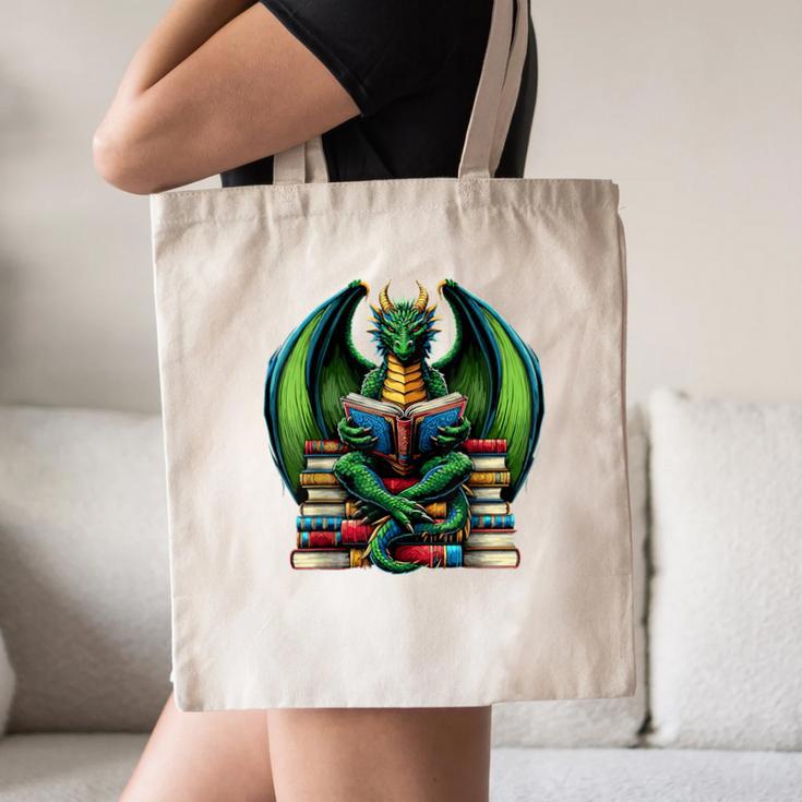 Books Dragon Reading Book Canvas Tote Bag Books Dragon Reading Book Canvas Tote Bag