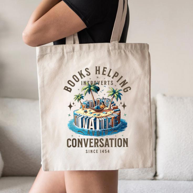 Books Helping Introvert Avoid Conversation Canvas Tote Bag Books Helping Introvert Avoid Conversation Canvas Tote Bag