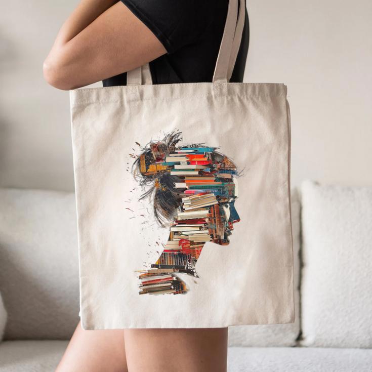 Books Lover Women Art Colorful Drawing Graphic Books Canvas Tote Bag Books Lover Women Art Colorful Drawing Graphic Books Canvas Tote Bag