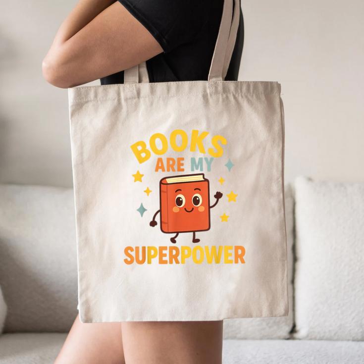 Books Are My Superpower Cute Reading Lover Canvas Tote Bag