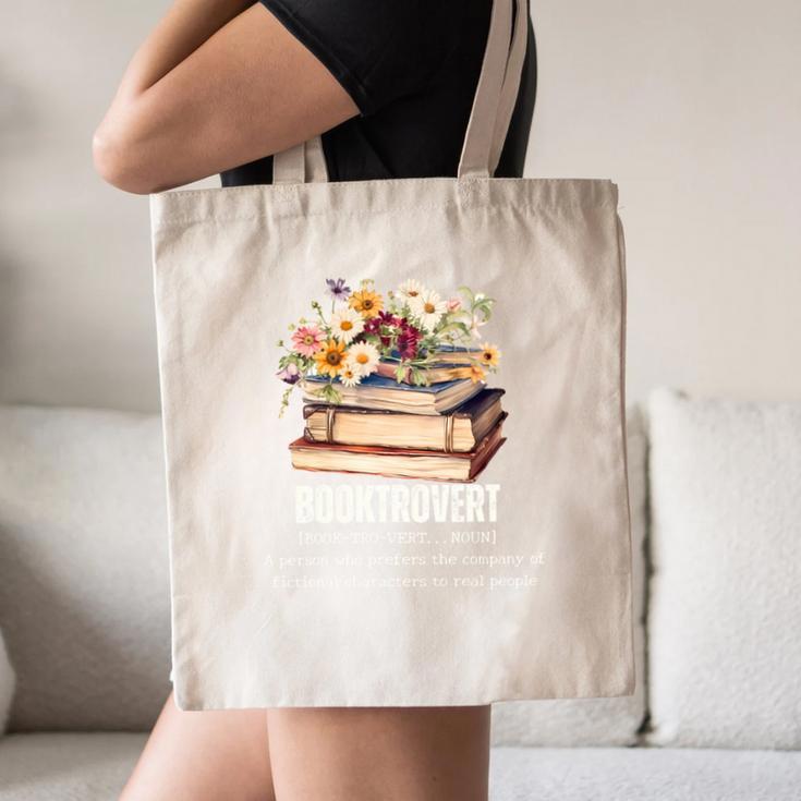 Booktrovert Vintage Wildflowers Books For Book Lovers Canvas Tote Bag