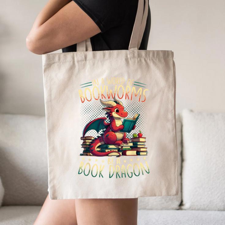 Bookworms Be A Book Dragon Literature Reading & Book Lover Canvas Tote Bag