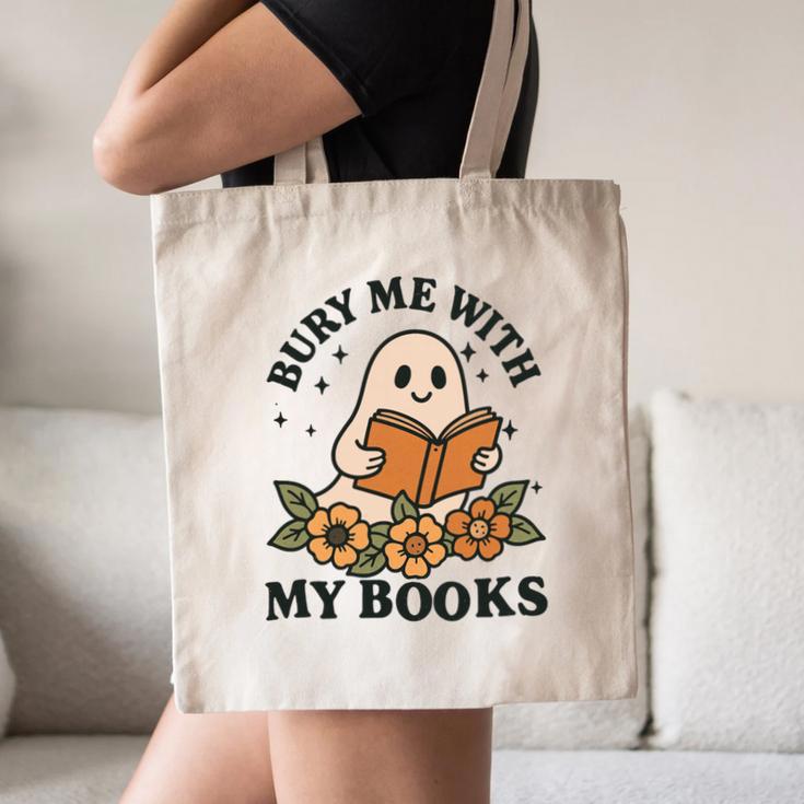Bury Me With My Books Ghost Tee Canvas Tote Bag