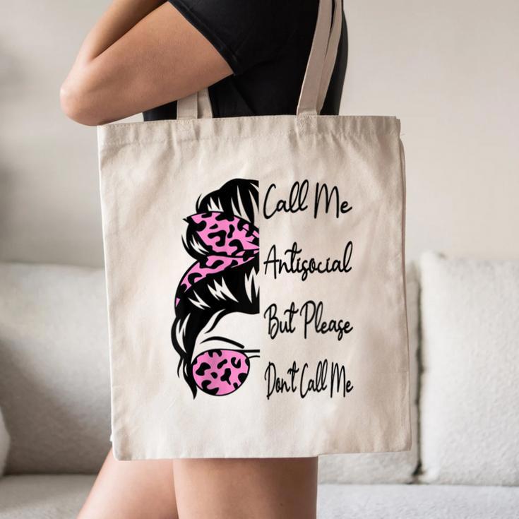 Call Me Antisocial But Please Don't Call Me Introvert Raglan Baseball Tee Canvas Tote Bag