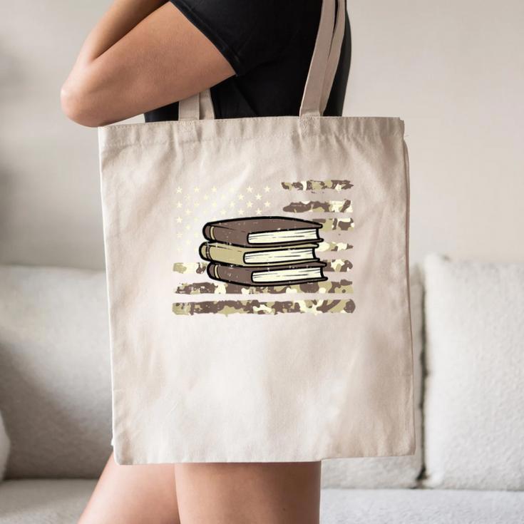 Camo Across America Read Reading Book Librarian Men Women Canvas Tote Bag