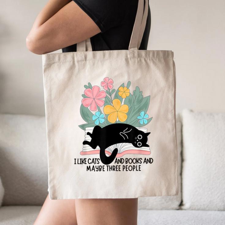 Cat Meme I Like Cats And Books And Maybe Three People Canvas Tote Bag Cat Meme I Like Cats And Books And Maybe Three People Canvas Tote Bag