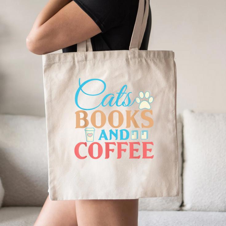 Cats Books And Coffee Canvas Tote Bag