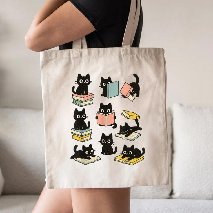 Cats Reading Books Cat Lover Canvas Tote Bag Cats Reading Books Cat Lover Canvas Tote Bag