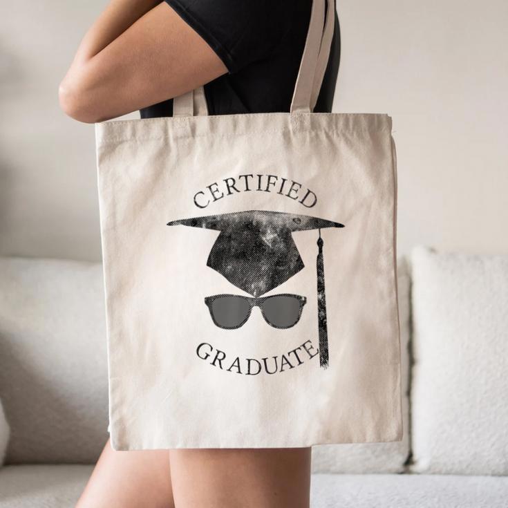 Certified Graduate Vintage Mortarboard Graduation Canvas Tote Bag