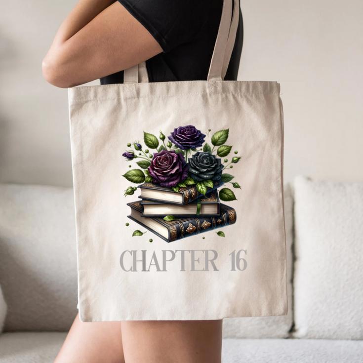 Chapter 16 16th Birthday Girls Book Lovers Gothic Flowers Canvas Tote Bag