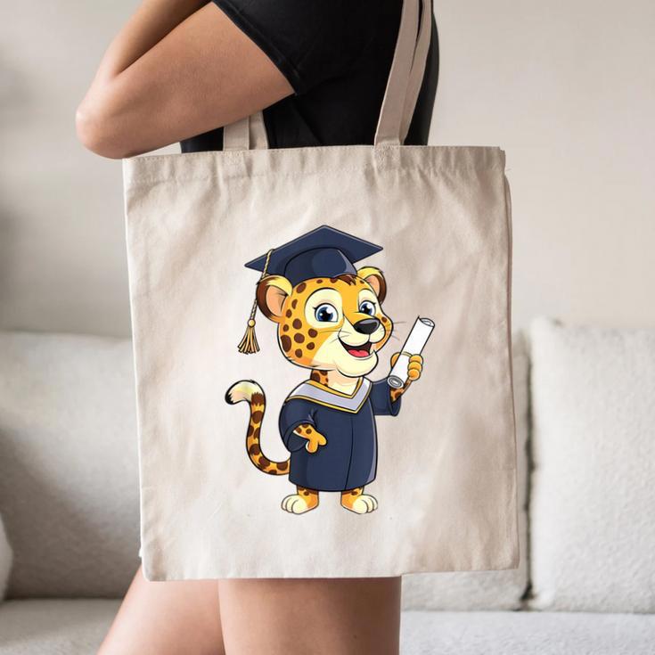Cheetah Graduation Cute Kindergarten Elementary High School Canvas Tote Bag