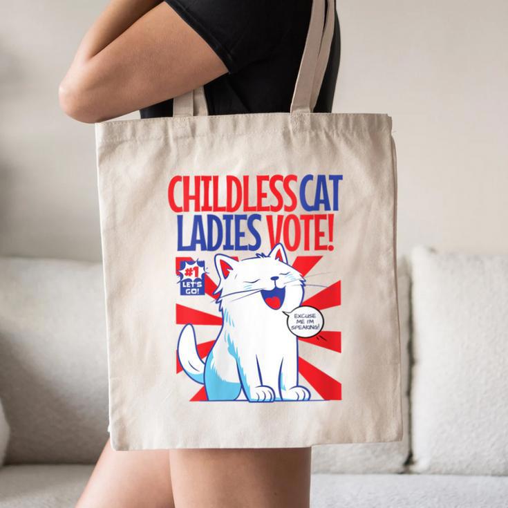 Childless Cat Ladies Vote Kamala Harris Cute Comic Book Cat Canvas Tote Bag Childless Cat Ladies Vote Kamala Harris Cute Comic Book Cat Canvas Tote Bag