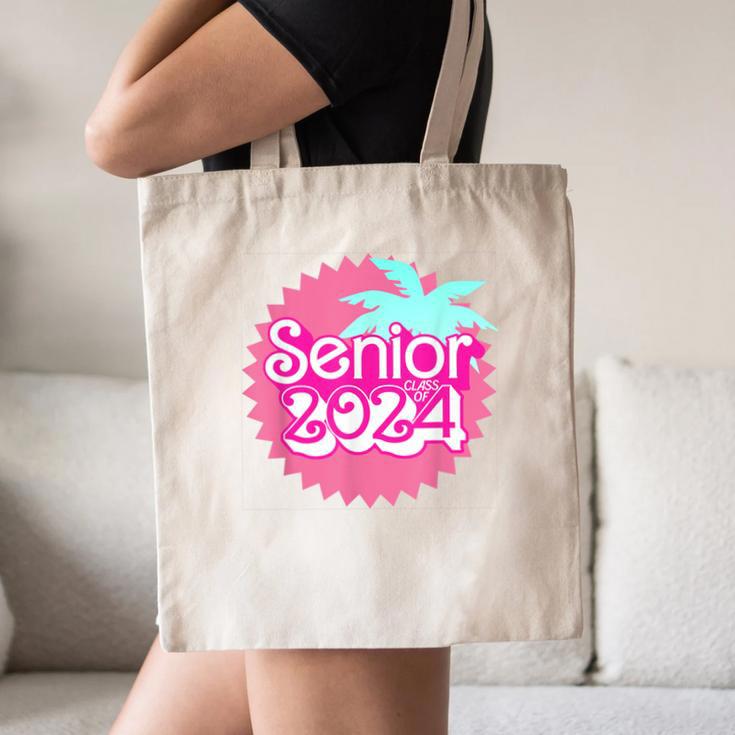 Class Of 2024 Senior Pink Retro Classic Girl Grad Graduation Canvas Tote Bag