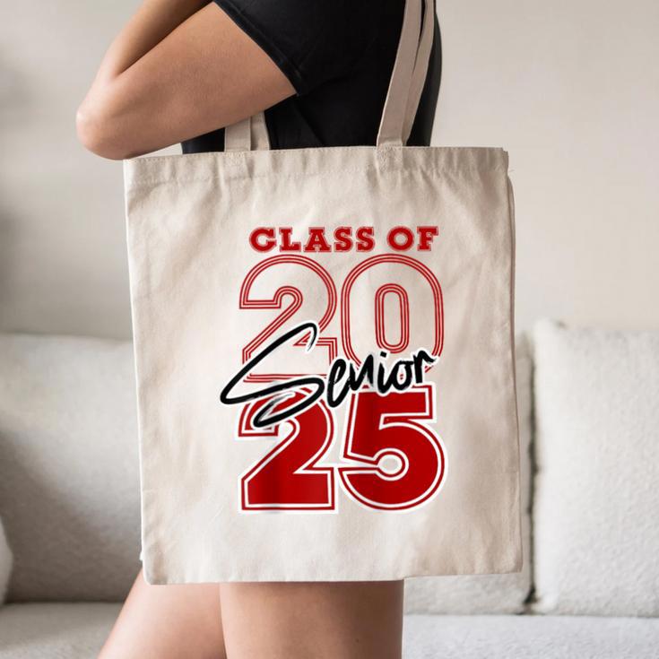 Class Of 2025 Senior 2025 Graduation Red Raglan Baseball Tee Canvas Tote Bag
