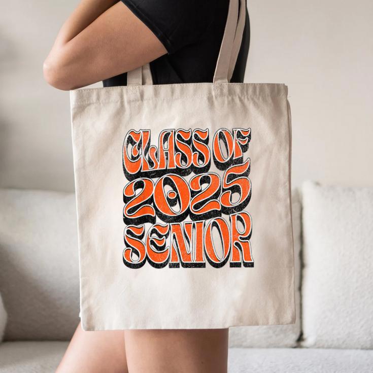 Class Of 2025 Senior Orange And Student Graduation Canvas Tote Bag