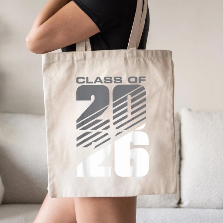 Class Of 2026 High School Senior Graduation Grey Sport Style Canvas Tote Bag