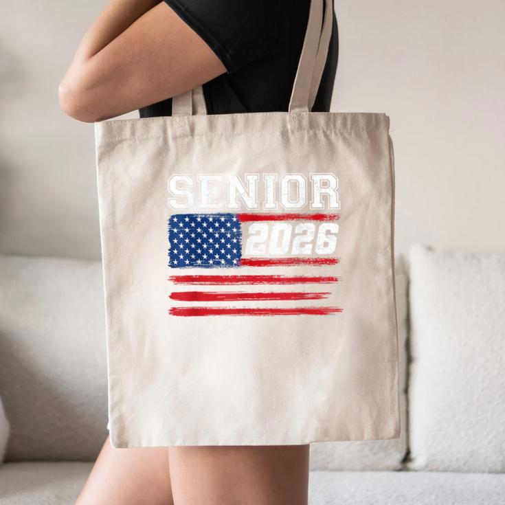 Class Of 2026 Senior Back To School American Flag Graduation Canvas Tote Bag