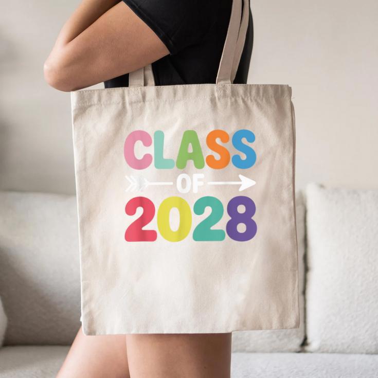 Class Of 2028 Colorful Graduation Canvas Tote Bag