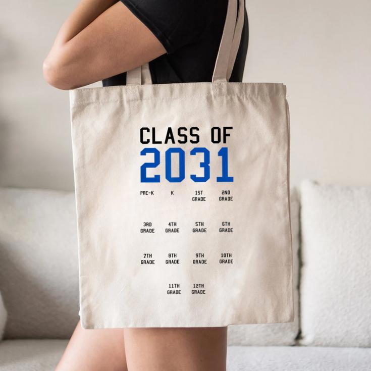 Class Of 2031 Graduation T-Shirt With Space For Handprints Canvas Tote Bag