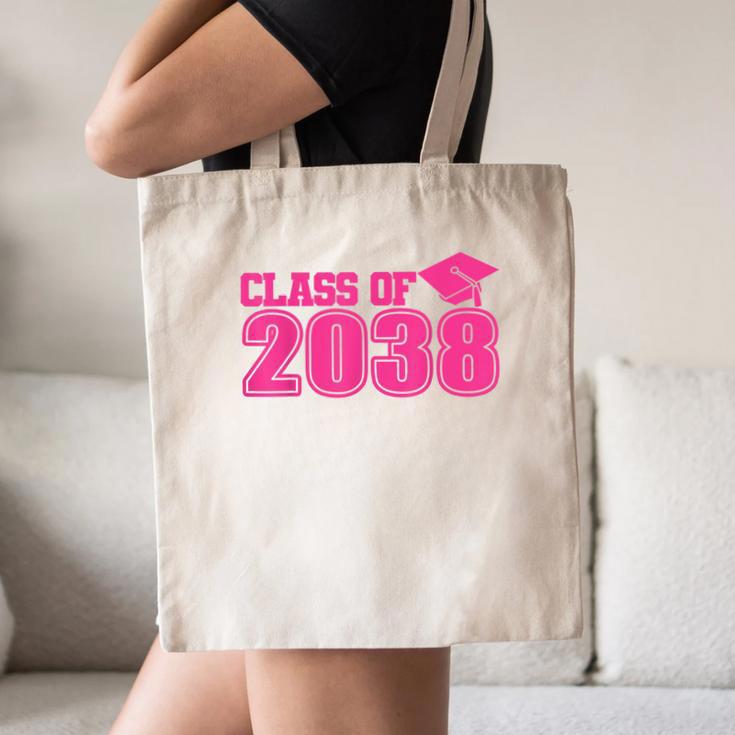 Class Of 2038 Pink Girls Growing Up School Memory Graduation Canvas Tote Bag