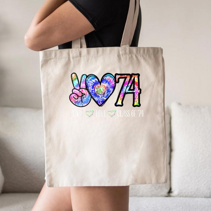 Class Of 74 1974 50th Class Reunion Tie Dye Graduation Items Canvas Tote Bag