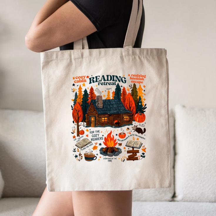 Cozy Reading Cabin Retreat Fall Bookish Autumn Cozy Reader Canvas Tote Bag Cozy Reading Cabin Retreat Fall Bookish Autumn Cozy Reader Canvas Tote Bag