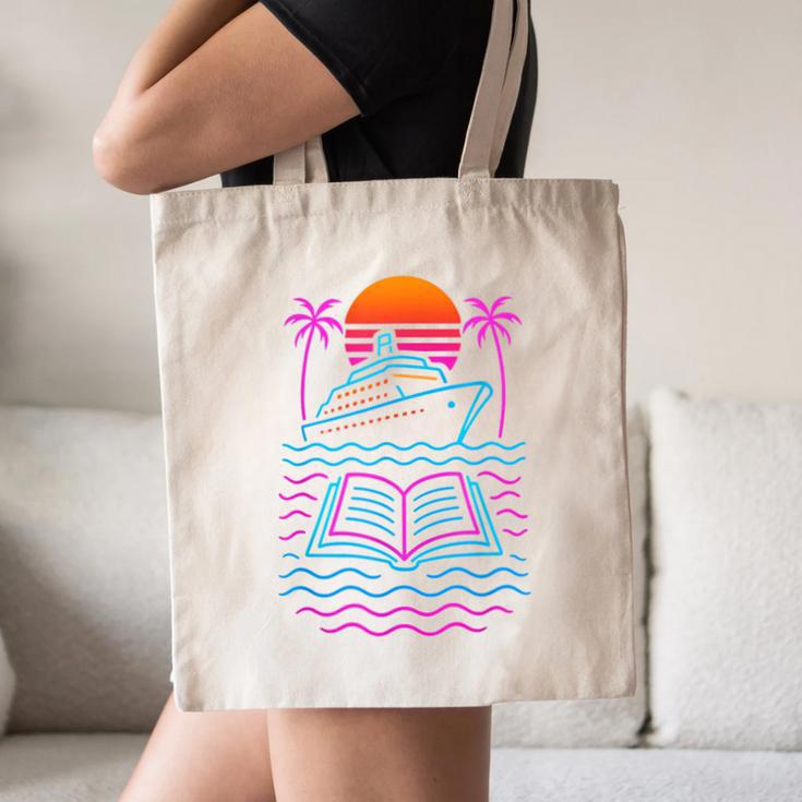 Cruise Ship Vacations Reading Book Lovers Sunset Canvas Tote Bag