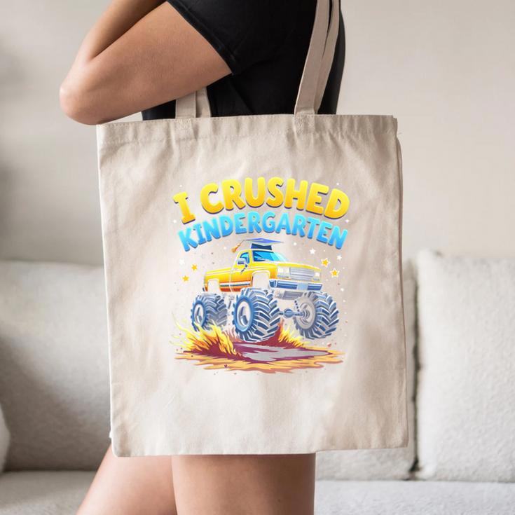 I Crushed Kindergarten Monster Truck Graduation Boys Kids Canvas Tote Bag
