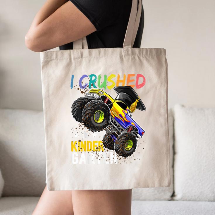 I Crushed Kindergarten Monster Truck Graduation Boys Small Canvas Tote Bag