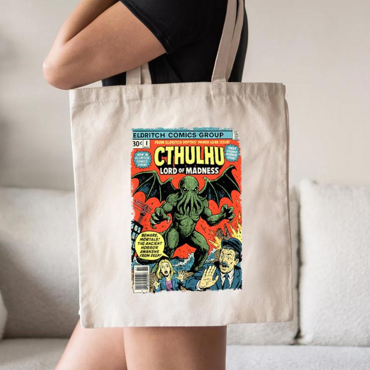 Cthulhu Lord Of Madness Vintage Comic Book Cover Canvas Tote Bag