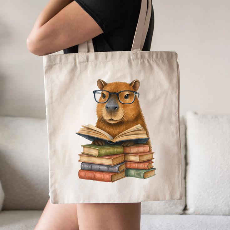 Cute Capybara Reading Books Animal Capybara Bookworms Canvas Tote Bag Cute Capybara Reading Books Animal Capybara Bookworms Canvas Tote Bag