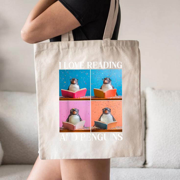Cute Penguin Reading Book School Librarian Teacher Student Canvas Tote Bag