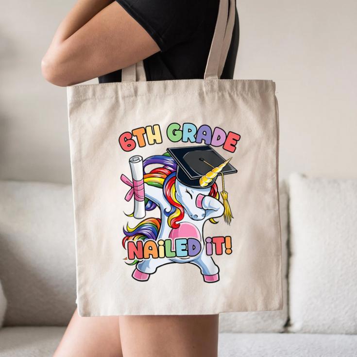 Dabbing 6th Grade Unicorn Graduation Class Of 2020 Nailed It Canvas Tote Bag