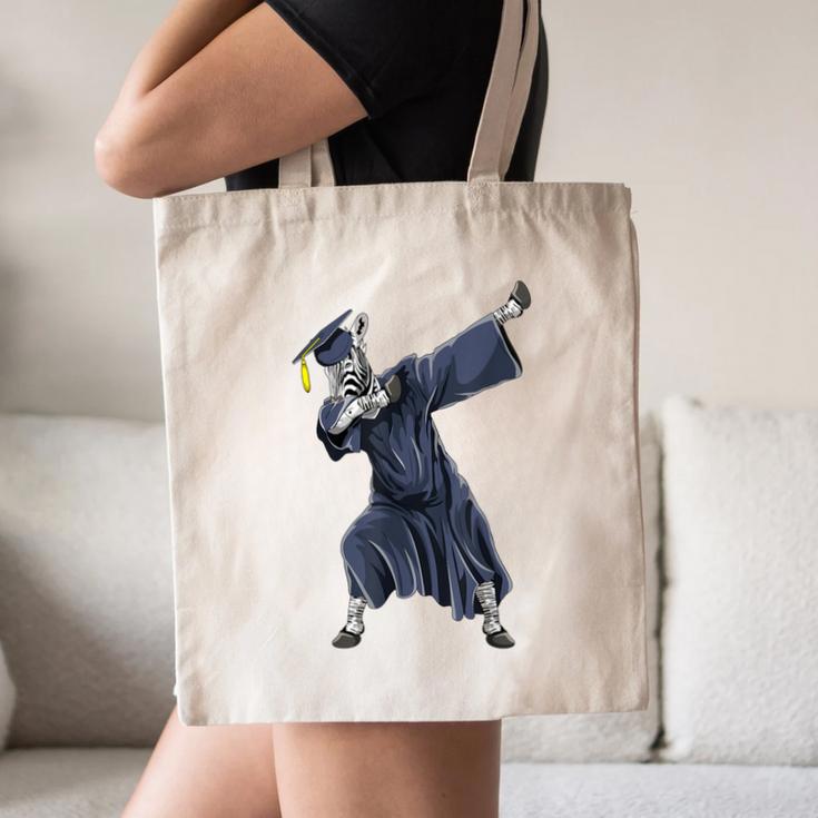Dabbing Graduate Zebra Team Mascot Graduation Senior Shirt Canvas Tote Bag