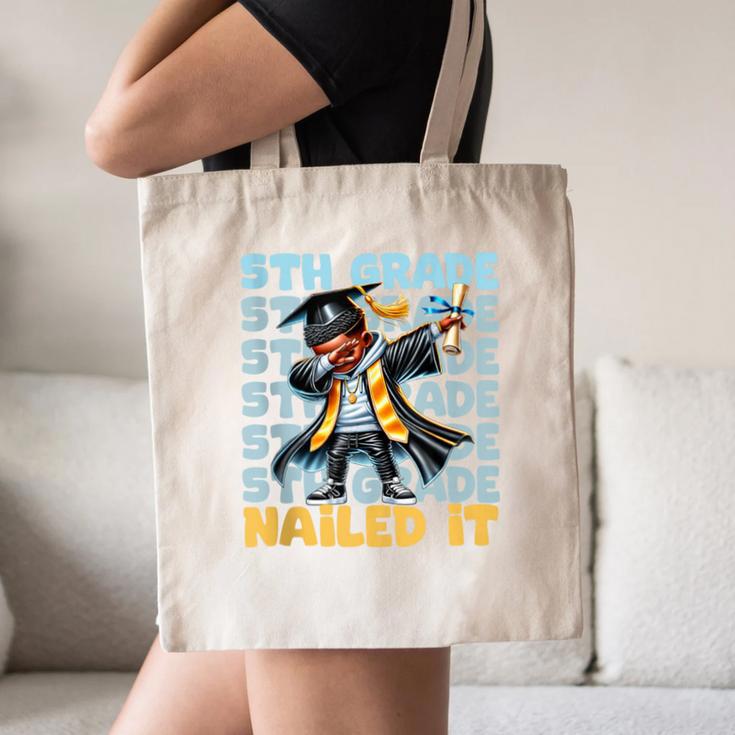 Dabbing Graduation Boy 5th Grade Nailed It Class Of 2025 Canvas Tote Bag
