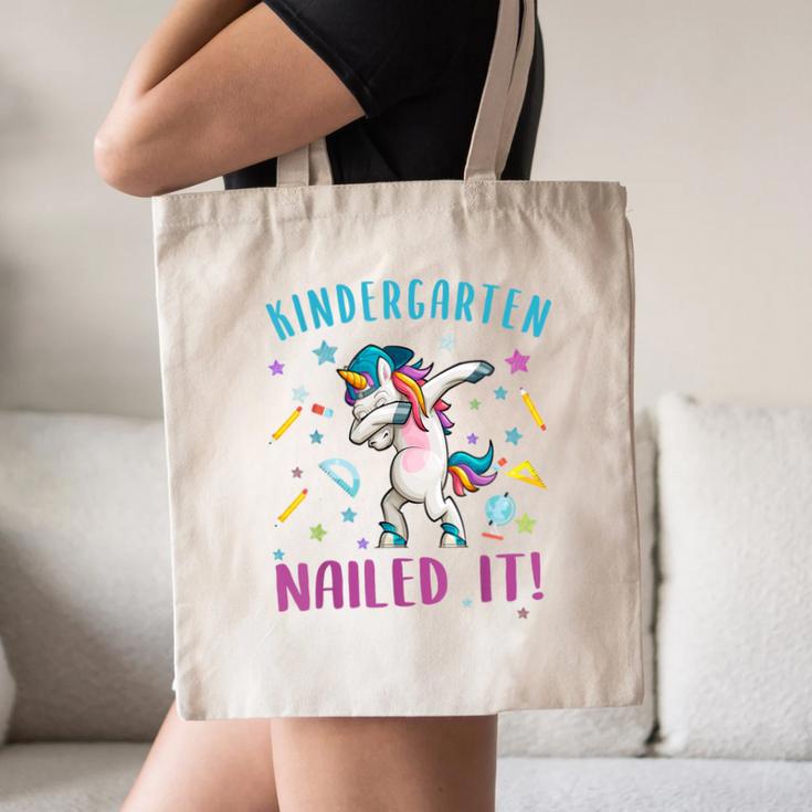 Dabbing Kindergarten Unicorn Graduation Class 2021 Nailed It Canvas Tote Bag