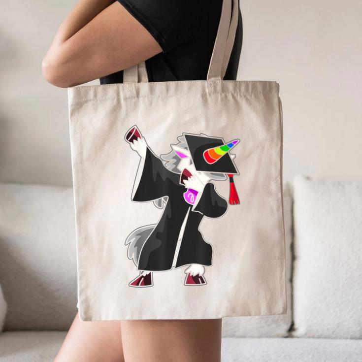 Dabbing Unicorn Cap And Gown Graduate 2021 Graduation Day Canvas Tote Bag