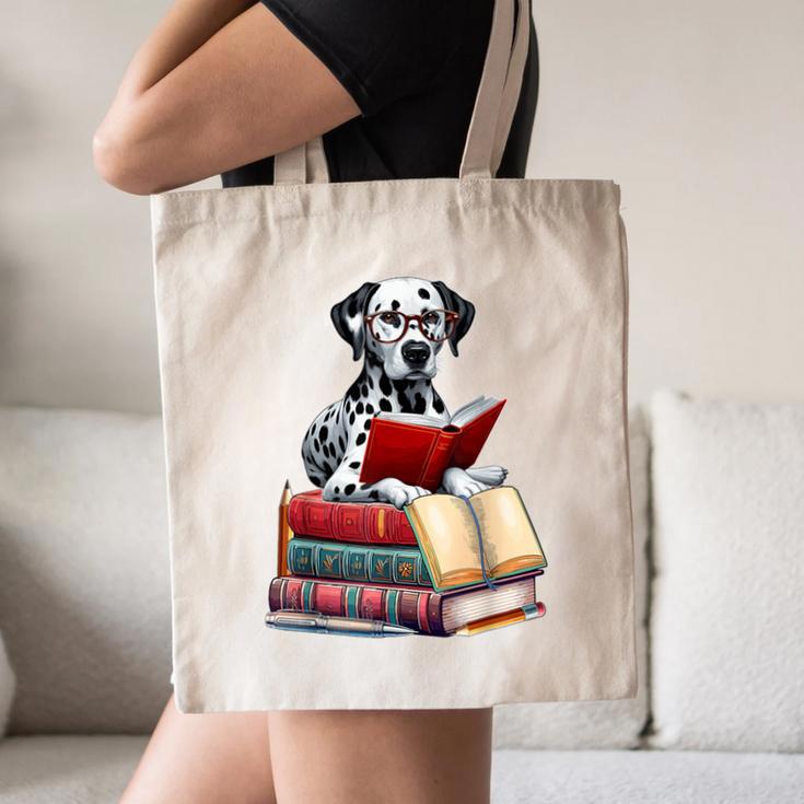 Dalmatian Reading Books Matching Bookworm Readers Librarian Canvas Tote Bag