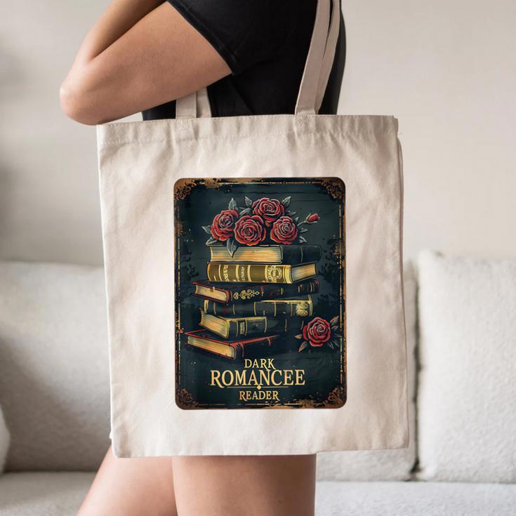 Dark Romance Reader Vintage Floral Book Lover Canvas Tote Bag