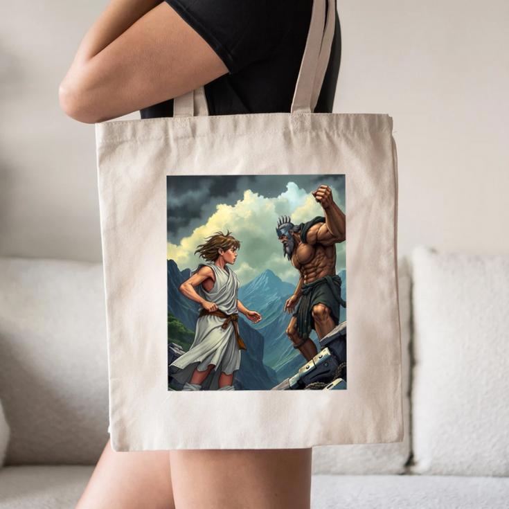 David And Goliath Bible Book Of Samuel King David Comic Canvas Tote Bag David And Goliath Bible Book Of Samuel King David Comic Canvas Tote Bag
