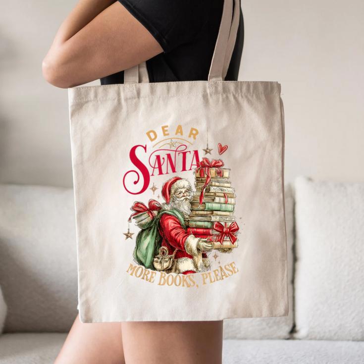 Dear Santa More Books Please Christmas Canvas Tote Bag Dear Santa More Books Please Christmas Canvas Tote Bag