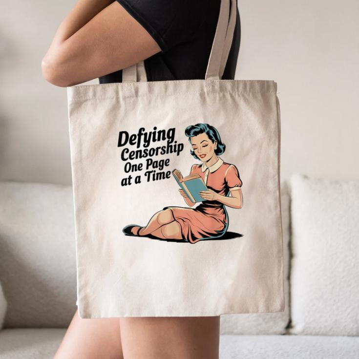 Defying Censorship One Page At a Time Read Banned Books Canvas Tote Bag