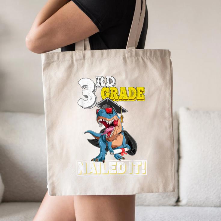 Dinosaur Graduation Cap Gown 3rd Grade Graduate Nailed It Canvas Tote Bag