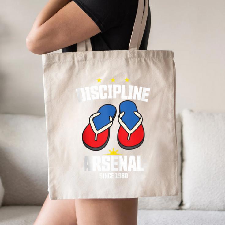 Discipline Arsenal Pinoy Nostalgia Filipino Tsinelas Canvas Tote Bag