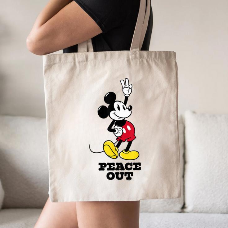 Disney Mickey Mouse Peace Out Totally Retro Graduation Canvas Tote Bag