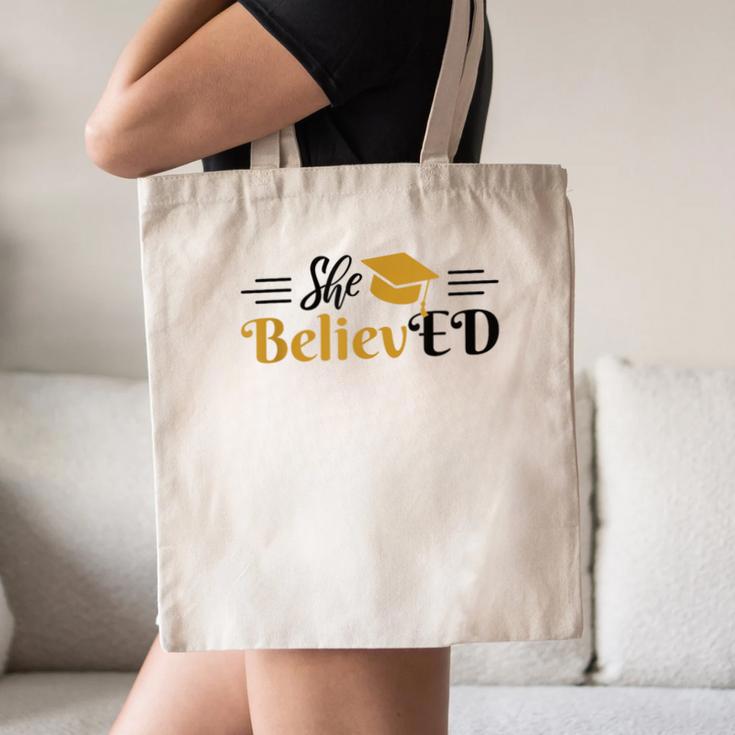 Doctor Of Education She BelievED EdD Graduation Canvas Tote Bag