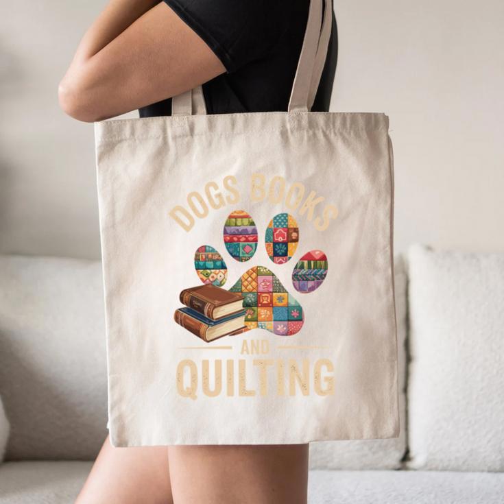 Dogs Books And Quilting Canvas Tote Bag