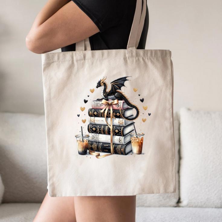 Dragon Hoard Of Books Reading Lover Cute Art Canvas Tote Bag Dragon Hoard Of Books Reading Lover Cute Art Canvas Tote Bag