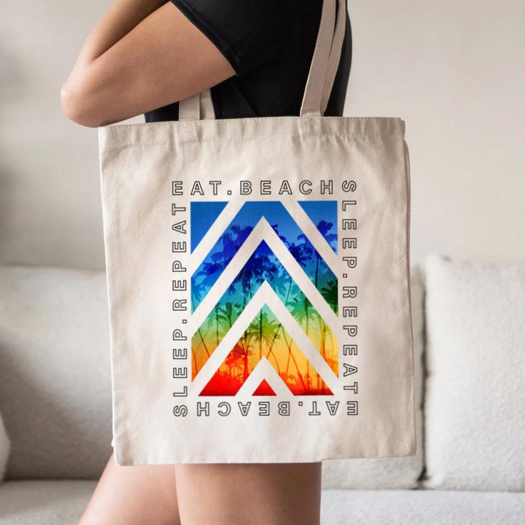 Eat Beach Sleep Repeat Summer Vacation Graduation Tees Men Women Kids Canvas Tote Bag